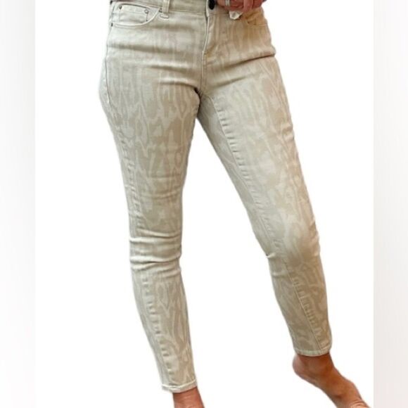 Dkny Jeans - Gold Metallic Leopard  Leggings Pants 4 - Picture 2 of 12